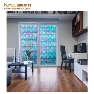 M004 colorful geometric glass window film for home decorative use