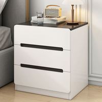 Table de chevet flottante blanche de style nordique pour chambre d'hôtel, petite table de nuit noire