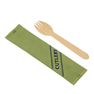 Fourchette-cuillère mini 2-en-1 écologique en bois de bouleau compostable – Ustensiles de luxe jetables pour la maison, les fêtes et le jardin - Product Image 2