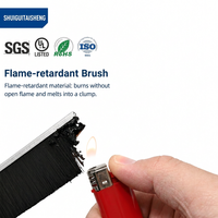 Brosse de porte industrielle ignifuge et étanche avec support en acier