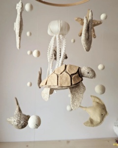Meilleur vendeur mobile neutre en feutre d'océan pour bébé décor de <span class=keywords><strong>pépinière</strong></span> sur le thème de la mer avec méduse pieuvre <span class=keywords><strong>dauphin</strong></span> vie marine cadeau pour bébé lit bébé mobile - Product Image 5