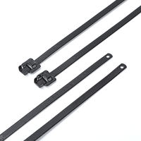 Attaches de câbles en acier inoxydable époxydées 6,4*150mm, type libérable, gamme de produits 316 304