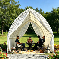 Gazebo de Acero con Recubrimiento en Polvo, Resistente al Viento y a la Oxidación, para Jardín, con Toldo de Tela, Directo de Fábrica