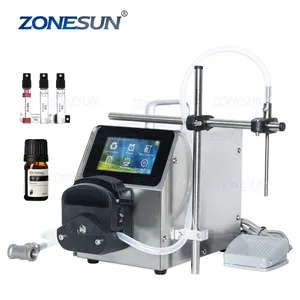 ZONESUN ZS-YTPP6001 صغيرة مقياس مضخة تمعجية زجاجة السائل المياه الحليب زيت طبيعي المذيبات ماكينات تعبئة الكمي