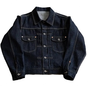Wholesale OEM Service Button Fly <b>Men</b> <b>Denim</b> <b>Jacket</b> Heavyweight Japanese Selvedge <b>Denim</b> <b>Jacket</b> Vintage Raw <b>Denim</b> <b>Jacket</b> <b>Men</b> - Product Image 3