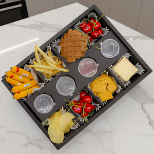 Plateaux <span class=keywords><strong>à</strong></span> <span class=keywords><strong>brunch</strong></span> et planches <span class=keywords><strong>à</strong></span> charcuterie personnalisés en papier kraft, boîtes alimentaires <span class=keywords><strong>à</strong></span> <span class=keywords><strong>emporter</strong></span> avec couvercle gaufré, emballage pour boîte <span class=keywords><strong>à</strong></span> déjeuner traiteur - Product Image 1