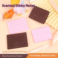 Notes autocollantes créatives en forme de biscuits, mini fournitures de bureau mignonnes, bloc-notes portable vierge non-adhésif