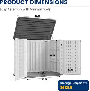<span class=keywords><strong>Armoire</strong></span> <span class=keywords><strong>de</strong></span> rangement horizontale extérieure en résine <span class=keywords><strong>de</strong></span> 34 pieds cubes, étanche et verrouillable, <span class=keywords><strong>pour</strong></span> générateur, poubelle et outils <span class=keywords><strong>de</strong></span> <span class=keywords><strong>jardin</strong></span> - Product Image 2