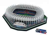 Puzzle 3D de stade, jouet éducatif DIY, cadeau pour les fans de football, boîte de décoration pour la maison, 51-100 pièces, papier artistique + mousse EPS, à partir de 8 ans