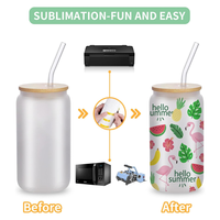 Tasses en verre à bière en forme de boîte de 16Oz en borosilicate transparent personnalisé avec couvercle en bambou et paille