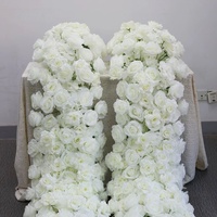 Série Blanche : Chemin de table et de canapé en soie rose, arrangements floraux artificiels pour arche de mariage, décoration événementielle professionnelle