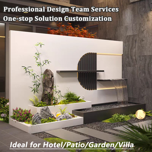 Parete d'Acqua in Acciaio Inox per Giardino Esterno di Villa, Cascata Metallica su Misura - Product Image 4