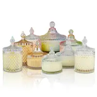 Vela de vidro perfumada artesanal de cristal de cera de soja, aroma personalizado monólico de luxo feita à mão