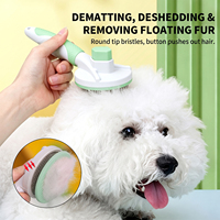 Kit de toilettage pour animaux 4-en-1 : Brosse autonettoyante, peigne en acier inoxydable, ciseaux de toilettage, gant de bain, pour la perte de poils chez chiens et chats, personnalisable