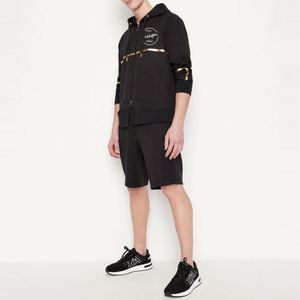 OEM pantalones cortos con logotipo personalizado de peso pesado bordado cremallera sudadera polar francés Terry pantalones cortos de corte suelto y Sudadera con capucha para hombre - Product Image 6