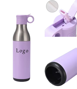 New Design Custom Logo 12oz Double Wall Stainless Steel Coffee Beer Vacuum Insulated Cola Cans Water Bottle <b>with</b> <b>Straw</b> Lid - Product Image 5