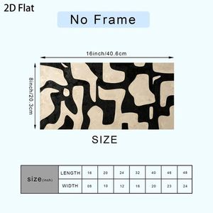 Impression sur toile abstraite personnalisée, décoration murale rectangulaire plate 2D, motif géométrique minimaliste, sans cadre, fond beige - Product Image 5