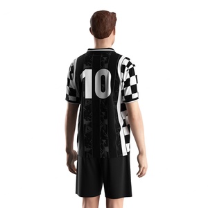Camiseta de Fútbol Blanca y Negra, Transpirable, de Secado Rápido, Ajuste Atlético, Uniforme de Fútbol que Absorbe el Sudor para Partidos - Product Image 4