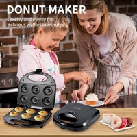Machine à donuts multifonctionnelle à 6 trous, machine à biscuits, machine à gâteaux, ustensiles de cuisson antiadhésifs pour la cuisson de gaufres, de crêpes