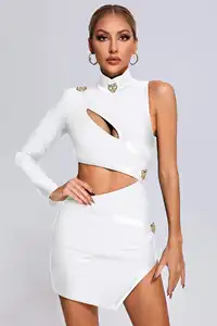 Женское облегающее мини-платье с вырезом на одно плечо, 2023