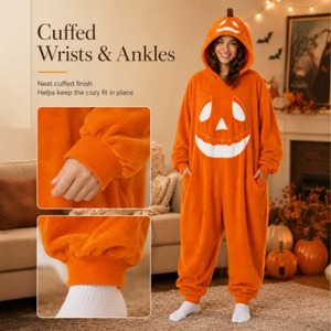 Pijamas de Franela con Diseño de Calabaza para Halloween 2026, Ropa de Ocio para el Festival de Halloween, Pijamas para Fiestas de Halloween - Product Image 2