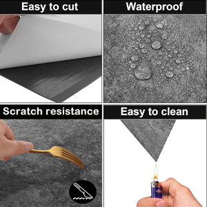 Revêtement de sol <span class=keywords><strong>vinyle</strong></span> LVT auto-adhésif moderne en marbre, imperméable et antidérapant, épaisseur 1 mm, pour usage intérieur (hôtels, appartements, parquet) - Product Image 4