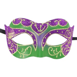 <span class=keywords><strong>Masque</strong></span> en plastique coloré PPG violet vert <span class=keywords><strong>or</strong></span> pour Mardi Gras carnaval Halloween noël mascarade fête Cosplay décoration - Product Image 6