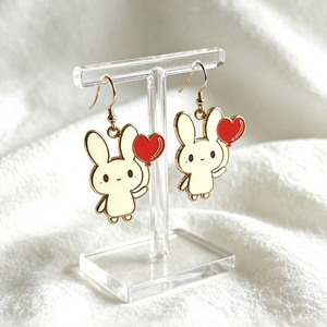 Boucles d'oreilles tendance en métal personnalisées, motif lapin mignon, couleur <span class=keywords><strong>pastel</strong></span> douce, pour filles, usage quotidien - Product Image 1