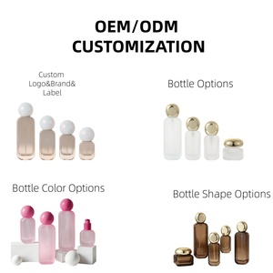 Juego de Frascos de Vidrio Cosméticos de Lujo Personalizados, Botella Cuadrada Rosa de 30ml-120ml con Tapa de Rosca, Impresión Serigrafiada, Envase para Cuidado de la Piel <span class=keywords><strong>Doully</strong></span> - Product Image 3