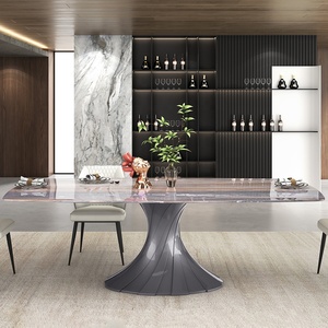 قاعدة طاولة كرنك من الألياف الزجاجية بقاعدة رخامية من الحجر المتكلس بساق رمادية كاكي قاعدة طاولة أنبوبية من الألياف الزجاجية - Product Image 2