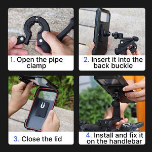 Support de téléphone universel Hongdak support ABS étanche pour moto et vélo pivotant à <span class=keywords><strong>360</strong></span> degrés avec fixation magnétique - Product Image 3