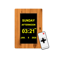 Pro 7 "jam tangan kalender Digital, jam tangan kayu ekstra besar dengan Alarm, pengingat, kalender Digital DST otomatis untuk orang tua