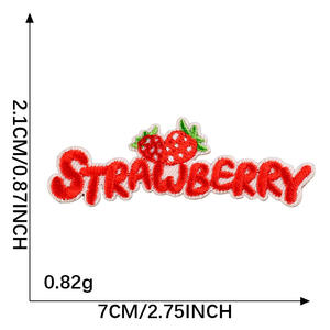 Offre Spéciale – Patch brodé thermocollant motif pomme rouge, fraise et animaux, autocollant adhésif pour sacs, vêtements et accessoires capillaires - Product Image 6
