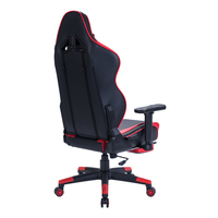 Chaise de bureau gaming ergonomique moderne et abordable en cuir rouge avec repose-pieds, fonction de refroidissement, pivotante et extensible