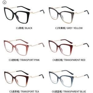 Montures de lunettes œil-de-chat TR90 transfrontalières, monture complète, protection anti-lumière bleue, unisexe, verres en acrylique, options de couleurs transparentes - Product Image 1