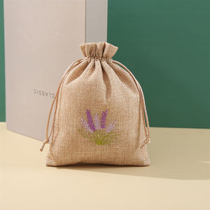 Vente en gros de sacs vides à cordon <span class=keywords><strong>Sachet</strong></span> vides à base de plantes graines de lin <span class=keywords><strong>lavande</strong></span> blé lin sac en toile de jute motif <span class=keywords><strong>lavande</strong></span> sac cadeau en toile de jute - Product Image 6