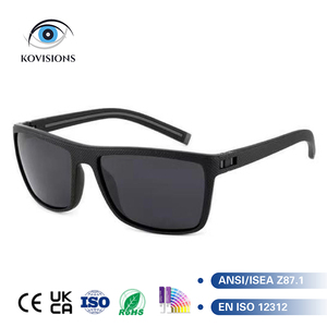 แว่นกันแดดเกรดทหารสำหรับผู้ชาย ทรงสี่เหลี่ยมแบบ Tactical Flat Top ลายตารางเพชร กรอบแบบ Cross Hatch ป้องกันรังสียูวี 400 รับทำโลโก้ตามสั่ง OEM - Product Image 1