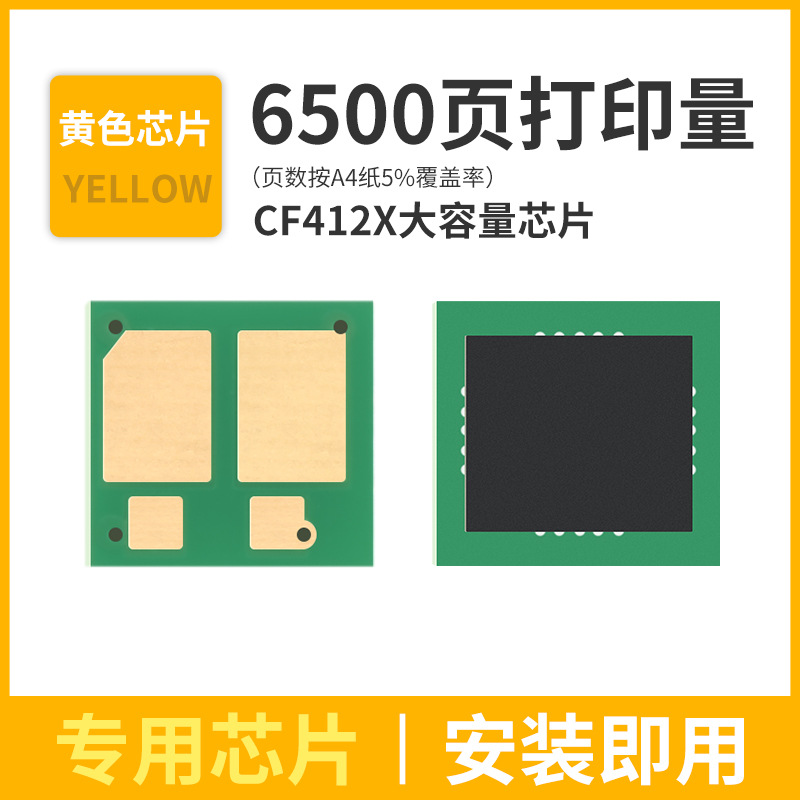 6500 pages, CF412X yellow chip