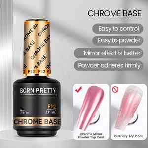 BORN PRETTY PRO <span class=keywords><strong>Top</strong></span> <span class=keywords><strong>Coat</strong></span> Gel Transparent Haute Brillance pour Poudre Chrome Sans Essuyage Anti-adhésif Longue Durée <span class=keywords><strong>Effet</strong></span> <span class=keywords><strong>Miroir</strong></span> Brillant Sans TPO Base Chrome - Product Image 2