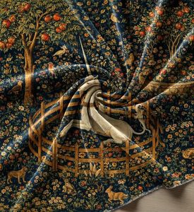 Tissu d'ameublement imprimé élégant « La Licorne en Captivité » au mètre, inspiré du monde féerique médiéval - Product Image 6