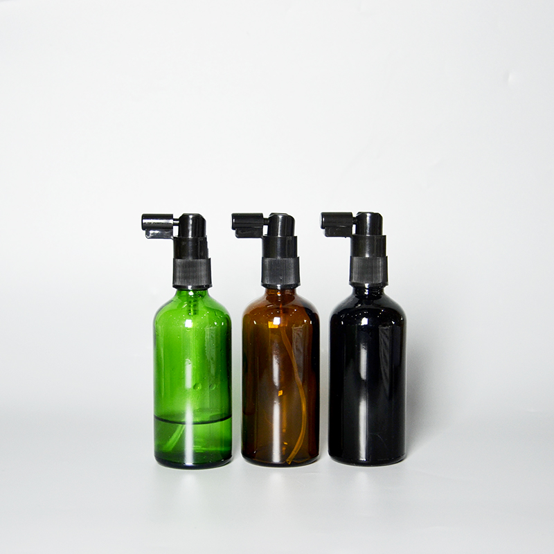 glass bottles unique with pump for oil serum