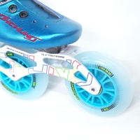 Roues de patins à roulettes en fibre de carbone OEM professionnelles de haute qualité 125mm 110mm 100mm, roulement de grande taille, légères, 2 couches de carbone