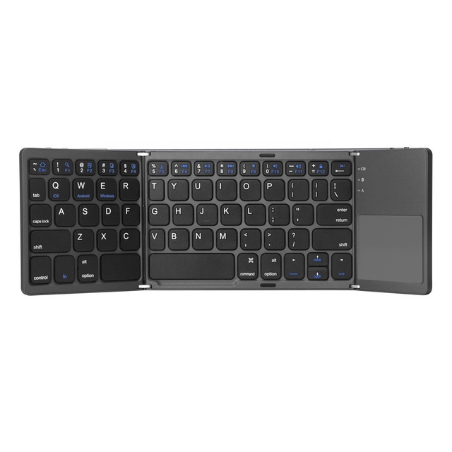 Ultra-Thin Portable Wireless Foldable Keyboard 2.4Ghz for Bluetooth USB Keyboard Interface LED Backlit for Laptop