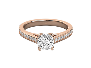 แหวนเพชรแท้ 1 กะรัต เพชรเจียระไนแบบบริลเลียนท์ ผลิตในห้องปฏิบัติการ ได้รับการรับรองจาก IGI ระดับความสะอาด VVS1 ตัวเรือนเงินแท้ 925 ชุบทอง 14K แหวนแต่งงาน - Product Image 5