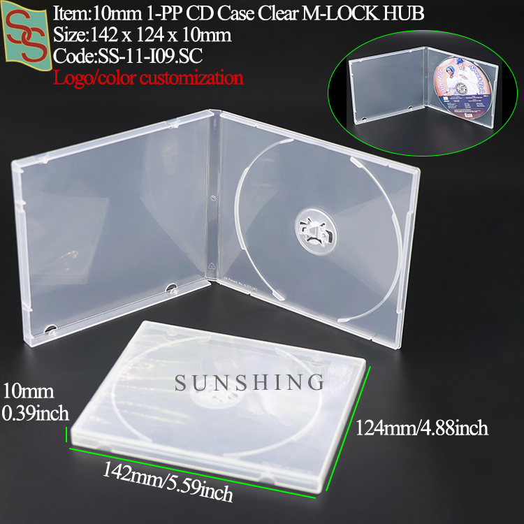 I09:10mm M-LOCK 1-PP Estuche CD Transparente
