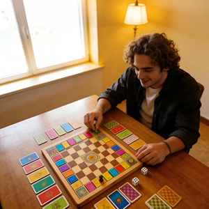 Jeu de société personnalisé style <span class=keywords><strong>Monopoly</strong></span> avec de petites pièces de jeu, cartes durables, dés personnalisables et plateau de jeu multimatériel - Product Image 3
