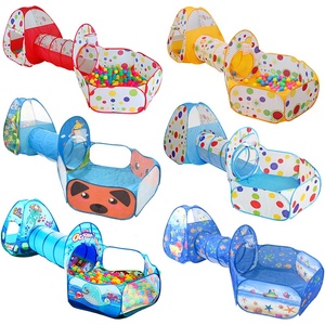 Colorful Spot Large 3 in 1 Tunnel Teepee <strong>Tent</strong> Foldable Baby <strong>Ball</strong> Pits Indoor Kids Playhouse - Product Image 1
