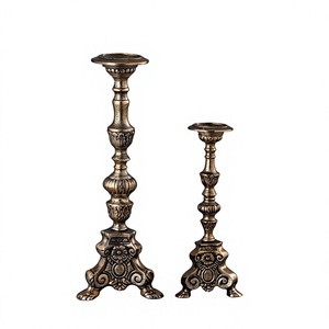 <b>Mid</b> <b>Century</b> Modern Style Metal Pillar Candle Holder Gift Set <b>Table</b> Decorative Candle Stand Christmas Holiday Decoration Handmade - Product Image 1