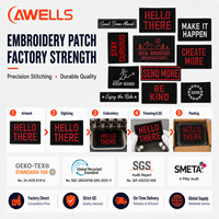 Patch brodé personnalisé AWELLS – Citation motivante et nom pour vêtements et accessoires de sac à dos
