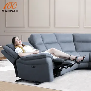 MANWAH CHEERS Gray Modern Designs living room furniture popular recliner sofa set, Luxury Sectional Sofa Set